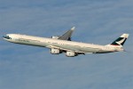 An Airbus A340-600 (B-HQC) makes a hard left turn after takeoff from JFK's Bay Runway.