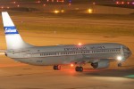 Continental's 75th anniversary retro jet, a 737-900ER (N75436) prepares to depart Houston.