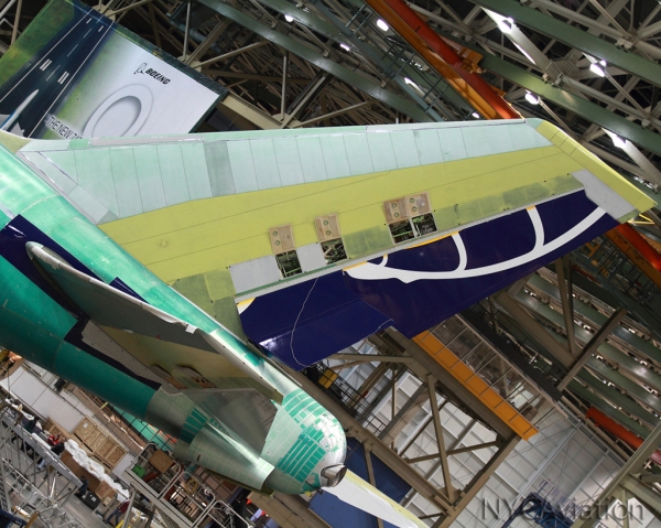 Tail of a 747-8F destined for U.S. launch customer Atlas Air