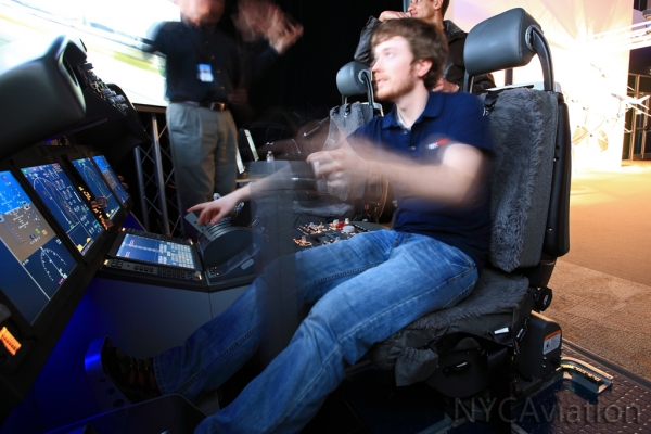 Jeremy wrecks a 787 in the cockpit simulator