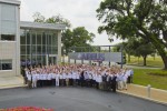 Airbus senior management and employees at the company's Mobile Engineering Center operation pose for a family photo. (Photo by Airbus)