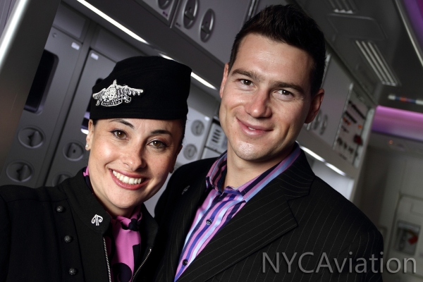 Lisa the Flight Service Coordinator with Jaheb the In-Flight Concierge