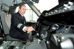 On the flight deck of LAN's first Boeing 787-8 Dreamliner. (Photo by Dan King/NYCAviation)