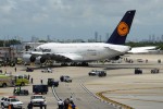 Lufthansa A380 at the terminal. (Photo by Mark Lawrence)
