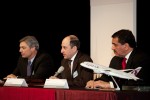 Boeing Commercial Airplanes CEO Ray Conner, Qatar Airways CEO Akbar al Baker and Qatar's ambassador to the United States Mohamed Bin Abdulla Al-Rumaini. (Photo by Liem Bahneman/NYCAviation)