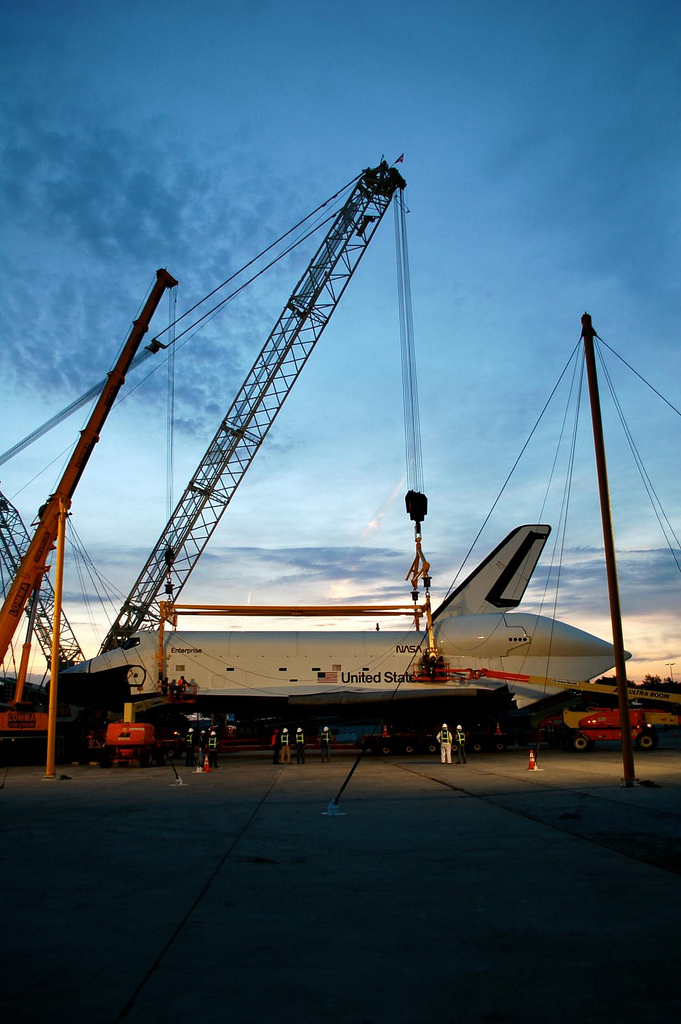 Space Shuttle Enterprise at dawn. (Photo by Guy Dickinson, CC BY-SA)