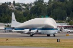 Super Guppy rolling out at Boeing Field. (Photo by Liem Bahneman/NYCAviation)