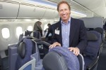 Dave Hilfman, Senior Vice President Sales for United, poses onboard. (Photo by Dan King/NYCAviation)