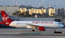 Virgin America Air Colbert N621VA taxis to the gate at LAX