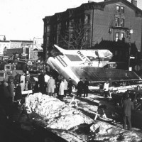 The tail section of the United DC-8 which crashed in Park Slope, Brooklyn.