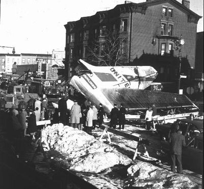The tail section of the United DC-8 which crashed in Park Slope, Brooklyn. The tail section of the United DC-8 which crashed in Park Slope, Brooklyn.