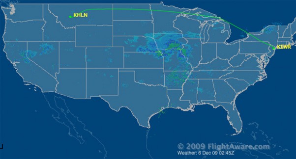 CO 784 flight path.