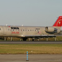 Pinnacle Airlines served Northwest Airlines regional operations since they bought the company from Republic in 1986, and would later merge with Delta. (Photo by Matthew Smith)