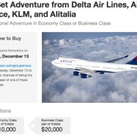 Screenshot of Groupon's Delta Round-the-World deal