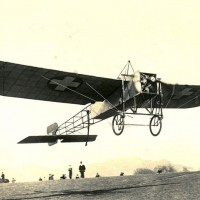 Bleriot XI begins a flight over the Alps circa 1913.