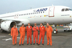 Airbus A320 first flight team