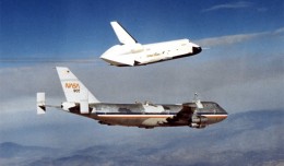 Space Shuttle prototoype Enterprise separating from the 747 Shuttle Carrier Aircraft