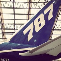 Boeing's 787 Dream Tour plane (N787BX) seen during a visit to Boston Logan International Airport. (Photo by Matt Molnar)