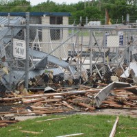 Damage at the Spirit AeroSystems facility in Wichita, Kansas. (Photo by Spirit AeroSystems, via Flickr)