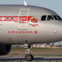Air Canada's retro Airbus A319 (C-FZUH) spotted in Toronto. (Photo by Kaz T)