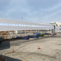 An artist's rendering of the walking bridge connecting LaGuardia Terminals C and D. (Image by Delta)