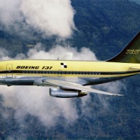 The first Boeing 737-100 (N73700) in house colors. (Photo by Boeing)