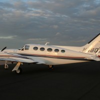 Cessna 421 Golden Eagle (N48DL) that went down in the Gulf of Mexico on April 19, seen here on a brighter day at Lakeland Linder Regional Airport. (Photo by Daniel Compton)
