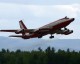 The last flying Boeing 720 (C-FETB), whose final decades were spent working as a Pratt & Whitney engine testbed, is seen here taking off from Plattsburgh in 2008. (Photo by Senga Butts)