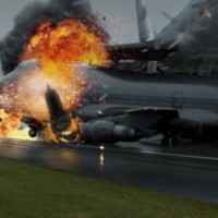 Computer rendering of the KLM and Pan Am 747s colliding at Tenerife.