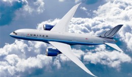 Rendering of a 787 wearing United's previous livery. (Image by Boeing)