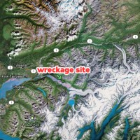 Wreckage of an unknown military aircraft was found on a glacier about 40 miles northeast of Anchorage. (Map by Matt Molnar/Google)
