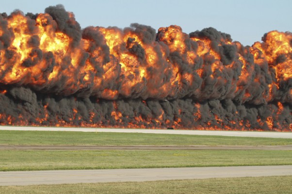 Did any runways catch fire due to the heat today? Almost. (Photo by Matt Molnar)