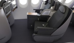 Business class seats on transcon-configured American Airlines Airbus A321. (Image by American Airlines)
