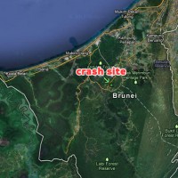 Map of the crash location in Brunei. (Map by Google/Matt Molnar)