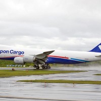 A Nippon Cargo Airlines Boeing 747-8 Freighter takes off from Paine Field in Everett, Wash. (Photo by Boeing/Tim Stake)