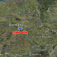 Site of the plane crash near Coburg, Germany. (Map by Google/Matt Molnar)
