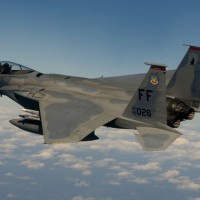 A McDonnell Douglas F-15C-35-MC Eagle out of the 71st Fighter Squadron, 1st Fighter Wing, at Langley Air Force Base, Va., flies over Washington D.C. (Photo by U.S. Air Force/Staff Sgt. Samuel Rogers)