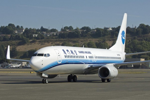 A Xiamen Airlines Boeing 737-800 (B-5305) seen at Boeing Field prior to delivery. (Photo by Boeing)