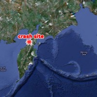 Crash site near Palana on Russia's Kamchatka Peninsula. (Map by Google/NYCAviation)