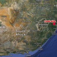 The Beechcraft hit a mountain about 40 miles northwest of Durban, South Africa. (Map by NYCAviation/Google Maps)