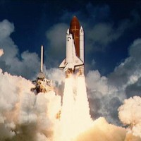 Space Shuttle Atlantis leaves the launch pad for the first time in 1985. (Photo by NASA)