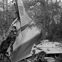 Wreckage of Lynyrd Skynyrd's crashed Convair 240.