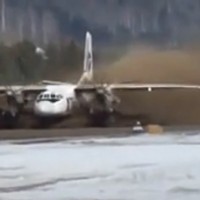 A UTAir Antonov An-24 does its best monster truck impression.