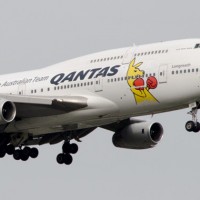 Qantas Boxing Kangaroo Boeing 747-400. (Photo by Jason Rabinowitz)