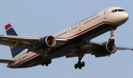 A US Airways Boeing 757 landing in Philadelphia. (Photo by Brian Futterman)