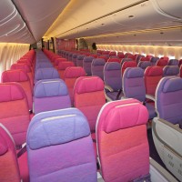 Purple haze onboard Thai Airways Boeing 777-300ER. (Photo by Liem Bahneman/NYCAviation)