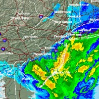 Radar image of Nor'easter on Wednesday morning. (via National Weather Service)