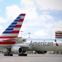 Some (renderings of) newly painted American jets rolling around an airport. (Screengrab from AA video)