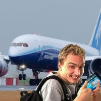 Dell dude is excited. (Photo composite by NYCAviation/Boeing/Dell)