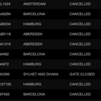 A January 20 snapshot of London Heathrow departure cancellations.